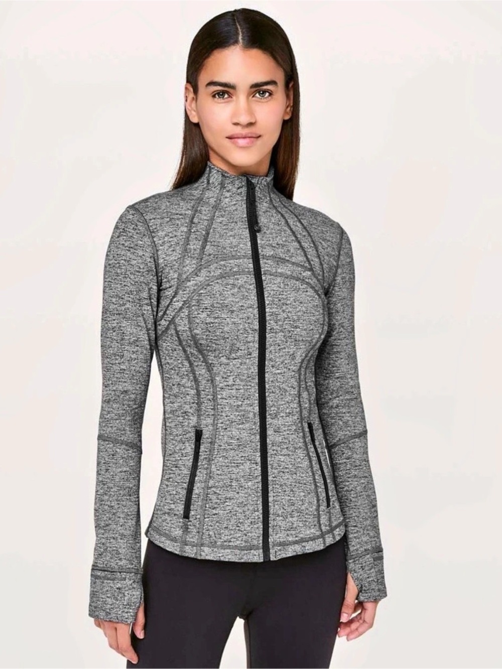 lululemon EUC Define Jacket *Luon Heathered Black, Size 10